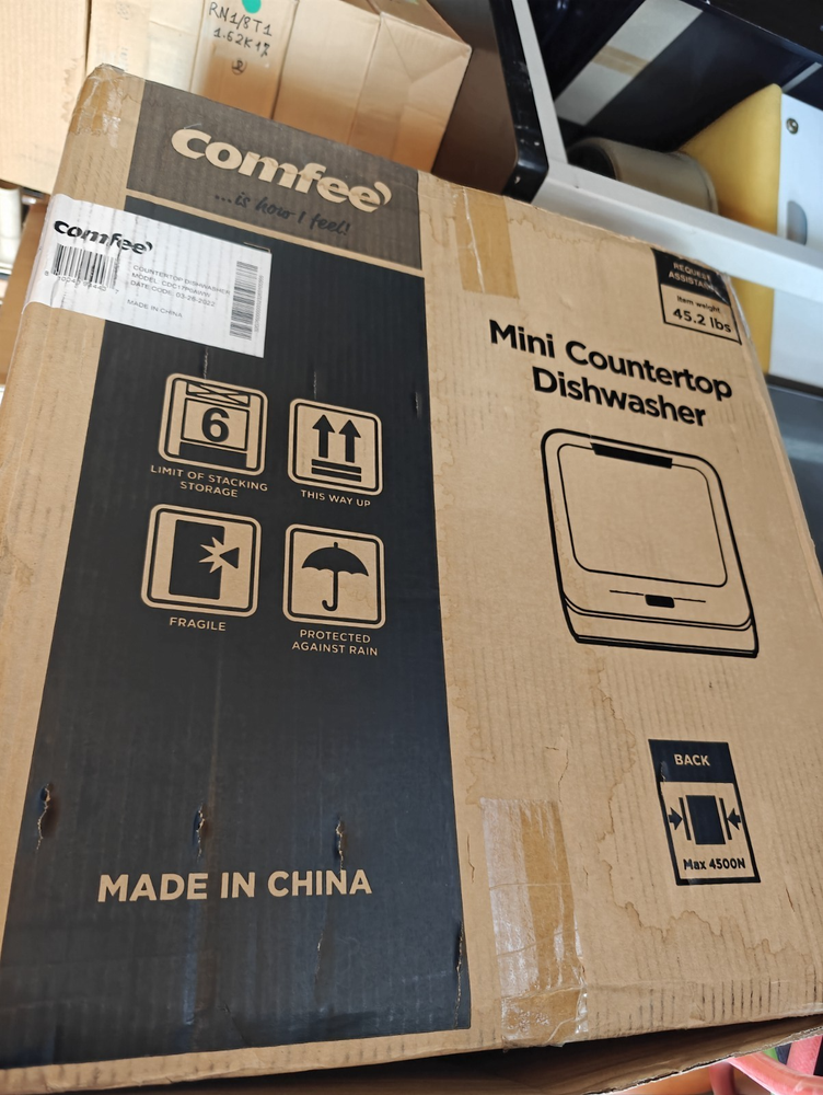 COMFEE Portable Mini Countertop Dishwasher 16.5x17.1x17.1 Inches New Sealed