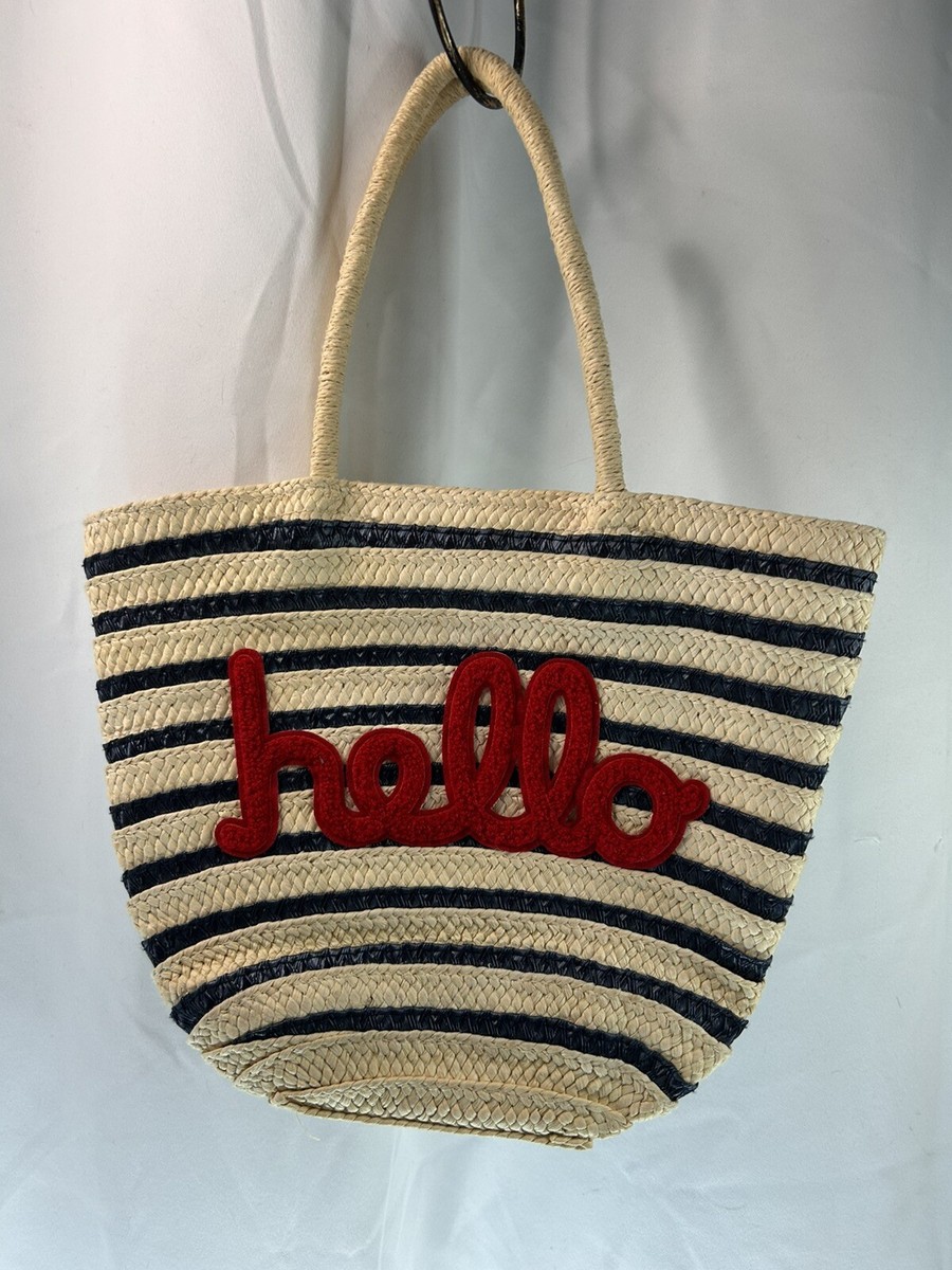 Woven Girl's Hello Cursive GAP Kids Summer Purse Tote Nautical