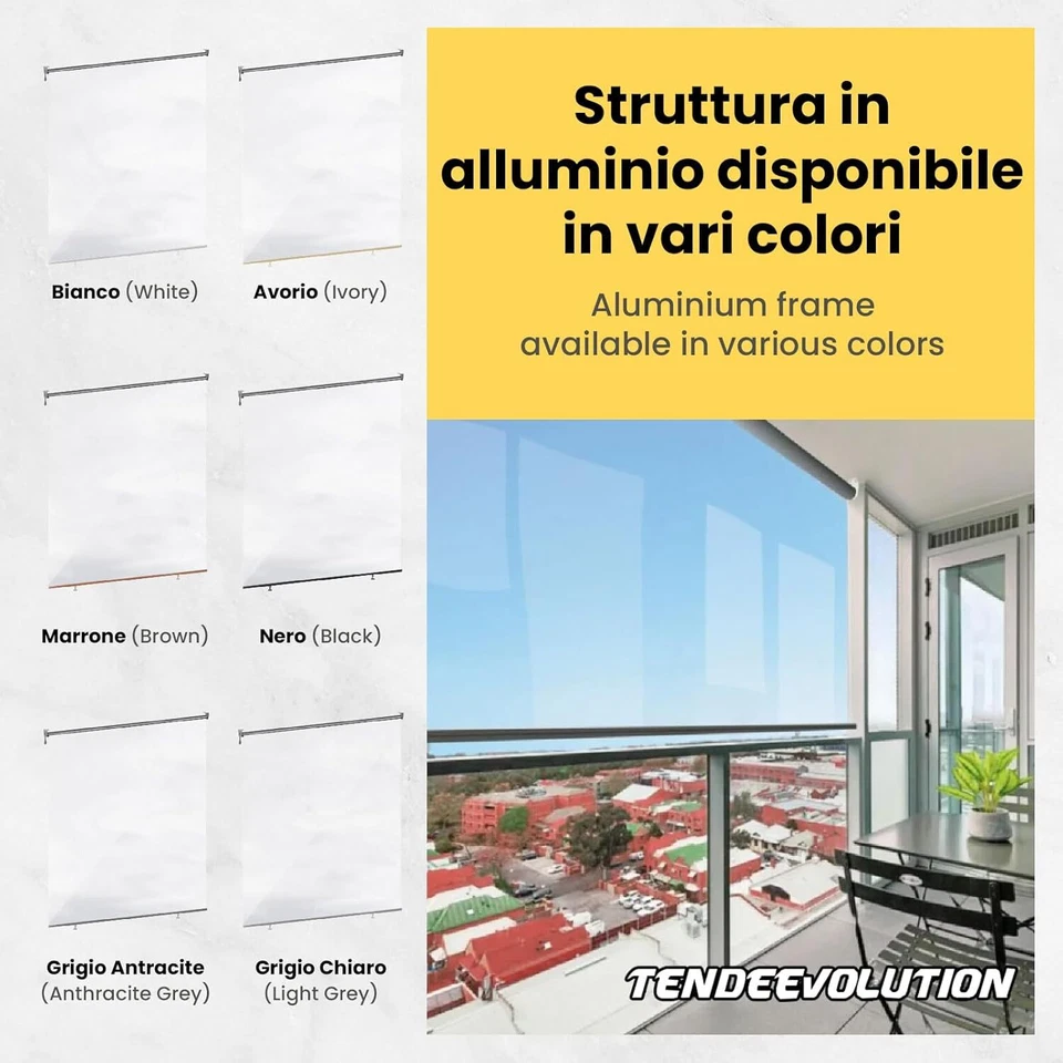 Tenda Rullo A Caduta In Pvc Cristal Trasparente Impermeabile Antipioggia - Image 2 of 4