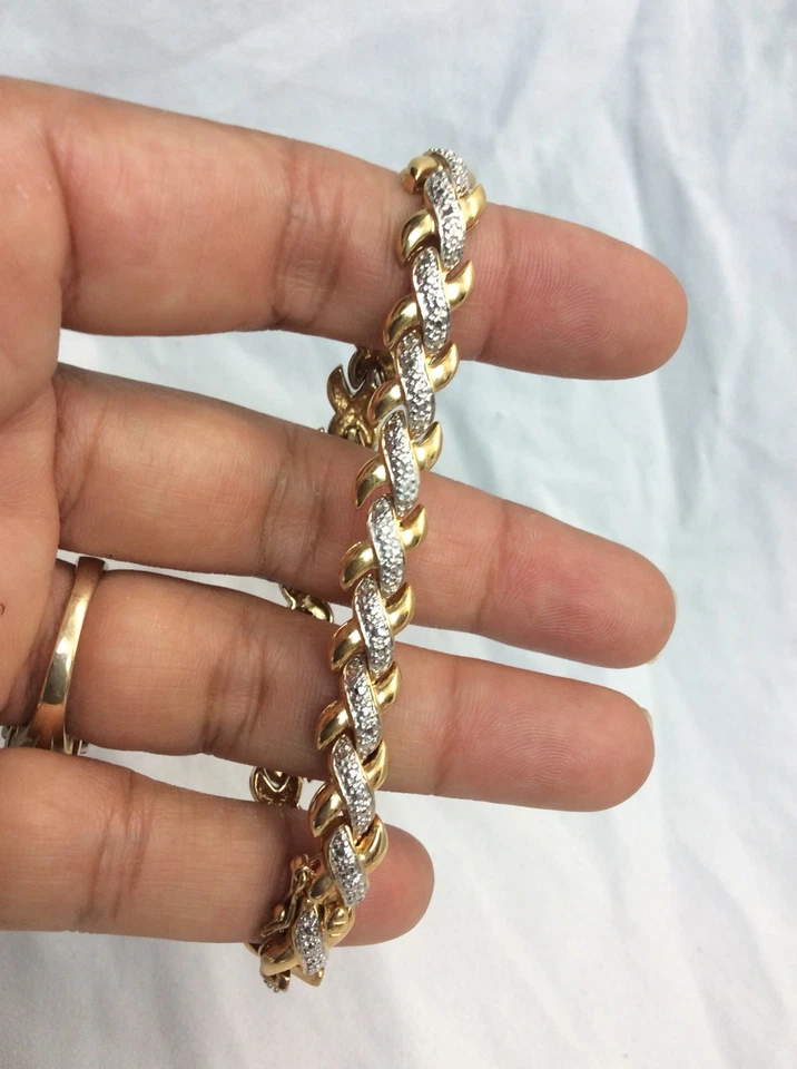 Hermosa pulsera QVC plata de ley 925 vermeil 2 tonos Foto 4 de 4