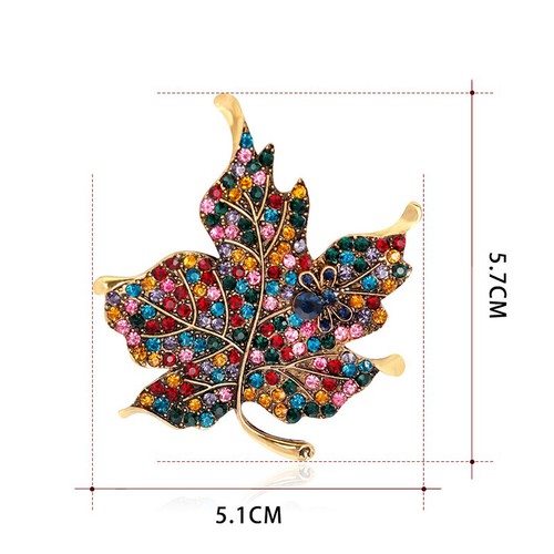 Colorful Maple Leaf Piercing Brooch Pin Collar Decor Badge Corsage Women Je-w-mx - Picture 3 of 10