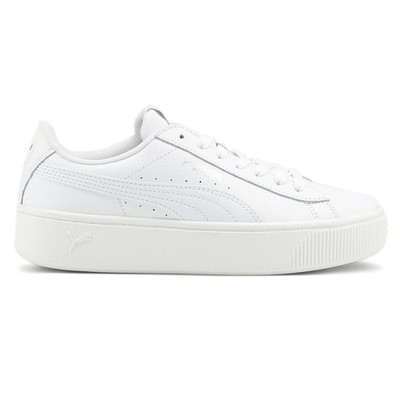 PUMA Vikky Stacked Leather Platform  Womens White Sneakers Casual Shoes 369143-0