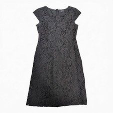J.Crew Black Lace Midi Sheath Dress Size 2