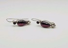 Sudha Sterling Silver Vintage Amethyst Dangle Earrings 1.35" — photo 4