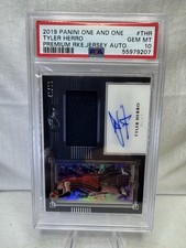 2019-20 One and One Premium 40/99 Tyler Herro PSA 10 Rookie Jersey Relic Auto RC