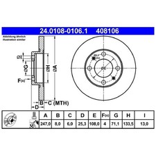 2x Bremsscheibe hinten für Peugeot 106 2 1A 206 2A/C CC 2D SW 2E/K 306 | 262207