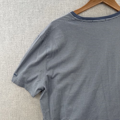 Ralph Lauren Purple Label T Shirt XL Slim Blue Striped Short Sleeve Logo Soft - Picture 14 of 16