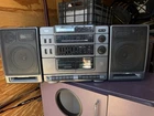 RCA AM/FM Cassette Tape Recorder & CD Player RP-7950A Boombox Detach Speakers