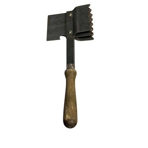 Vintage Steel Scraper Tool Wood Handle Made In USA Silver Pat Pending Rusty