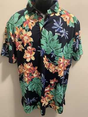 RLX Ralph Lauren Golf Polo Shirt, Size XL, Tropical Design, Rare Find