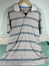 Nike Golf Performance Polo Shirt Mens Medium Dry Fit Striped Short Sleeve