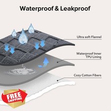 GASUR 50"x60" Grey Waterproof Dog Blanket Fleece Pet Throw Sofa Couch