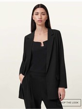 AllSaints Aleida Open Front Blazer Jacket Size 2 Black