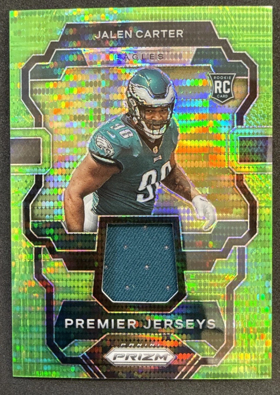 2023 Panini Prizm - Premier Jerseys Jalen Carter #PJ-JC Neon Green Pulsar Prizm