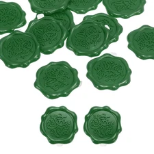 Wax Seal Stickers 12 Pcs Embossed Self Adhesive for You Sticker, Green