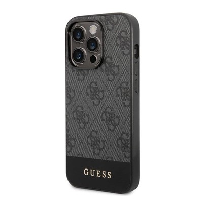 iPhone 14 Pro Max Hülle Guess 4G Stripe Case Schutzhülle Case Grau