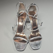 Ted Baker Silver Metallic Strappy Ankle-Heel ...