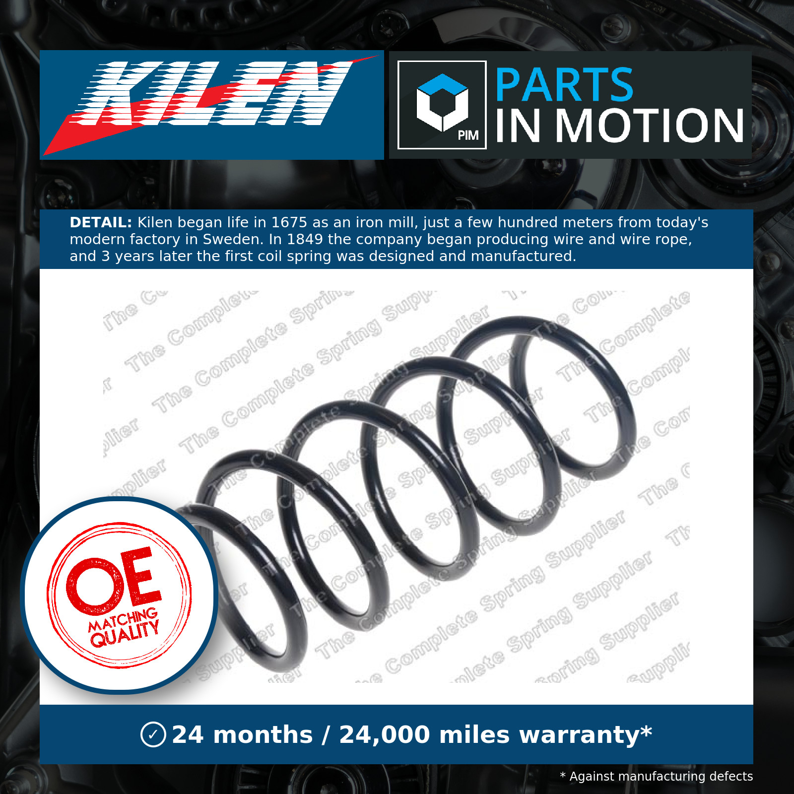 Suspension Coil Spring Front Durable High Strength Fits Fiat Punto KILEN 12233 - Image 2