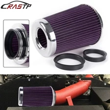Purple High Flow Cold Air Intake Air Filter Replacement 3",3.5",4"Inlet, 9" Tall