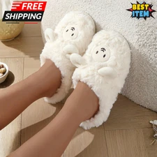Winter Slippers Cute Sheep-shaped Warm Anti-slip Furry Slipper for Women Couples
