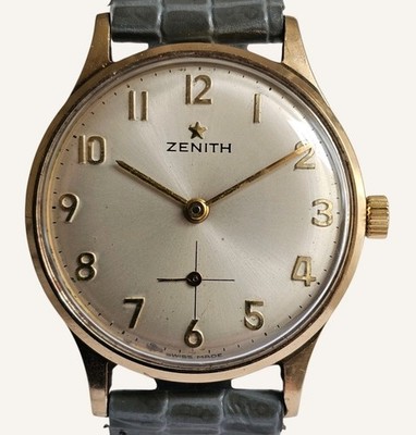 Vintage 9k Solid Gold Zenith Handaufzug Herren Armbanduhr Cal 2541