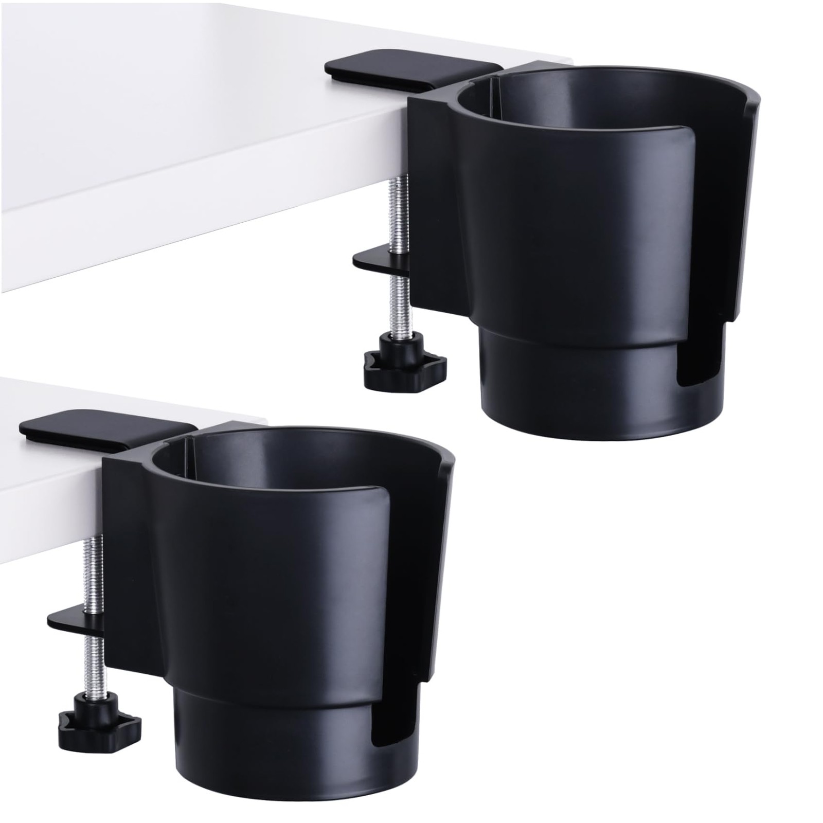 Universal Large Desk Cup Holder Clamp on, Heavy Duty Plastic Drink Holder for...