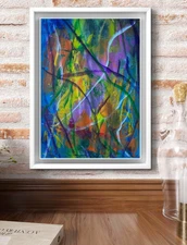 Original Art "Ripped" 9x12 Canvas Expressionism Abstract Design Home Art