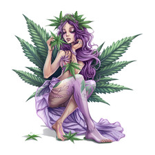 Stoner Fairy Vinyl Decal Sticker Weed Fairy Whimsical Marijuana Sticker 420