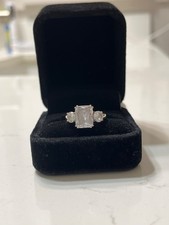 Lab-created engagement ring 14k gold with matching wedding band