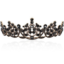 Black Tiara Crowns for Women. Gothic Wedding Tiara Black Swan Crown