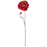 Kunstblume Mohn Noble Velv, 2Er Set, Farbe Dunkelrot, HöHe Ca. 71 Cm