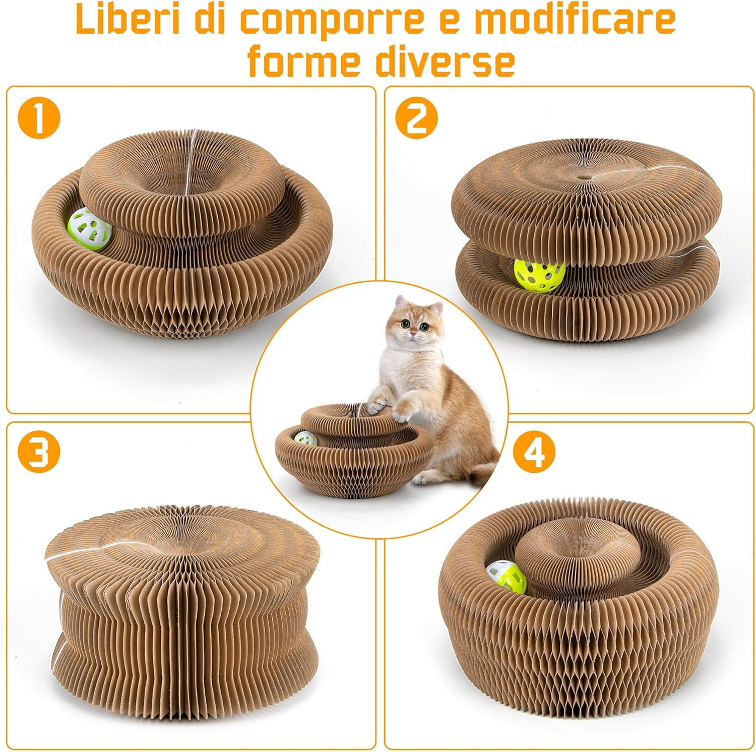Design e Relax: EXTFANS Tiragraffi per Gatti con Palla e Cuccia - 4