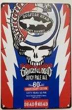 Grateful Dead - Dogfish Head Beer Metal Sign  Dancing Bear - Juicy Pale Ale