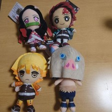 Demon Slayer Nezuko Tanjiro Zenitsu Inosuke Plush Doll Set 4 pcs BANDAI