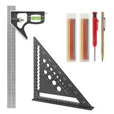 Carpenter Square Set, Set Square Tool incl 12inch/300mm Combination Square with