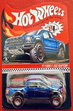 Hot Wheels 2018 RLC Red Line Club '17 Ford F-150 Raptor #4554/10000 In Blue.
