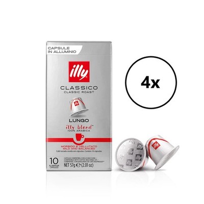 illy Kapseln Classico Lungo 4x 10 Stück, für Nespresso geeignet 100% Arabica