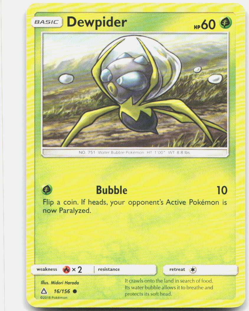 Dewpider 16/156 Common Ultra Prism Pokemon Lightly Played