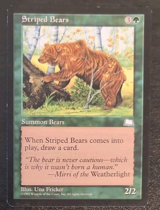 Striped Bears MTG Magic: the Gathering TCG Weatherlight Lightly Played