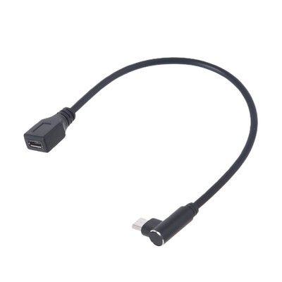 90 Degree Micro USB Male to Female Extension Data Cable for Cellphone Tablet