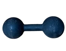 Vintage Antique Cast Iron Dumbbell Round Ball Globe Hand Weight  20 lb Unbranded