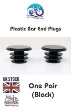 Handlebar Bar End Plugs - Black - Plastic - Bike, Bicycle - 2 Pack FAST SHIPPING