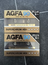 2x AGFA Superchrom  HDX 90 audio cassette blank tape sealed Made in Germany 