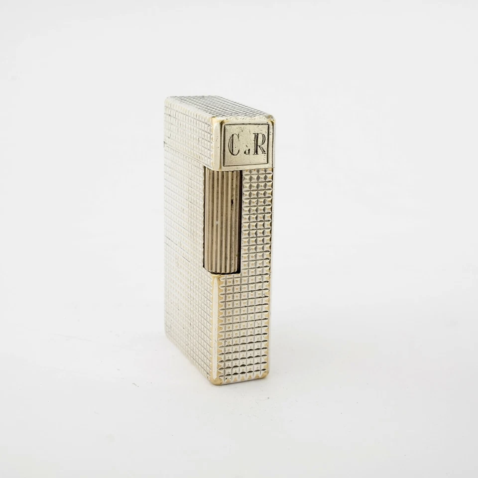 Vintage ST Dupont Line 1 1L Large Lighter. Silver Diamond Head. Made in France - Imagen 4 de 4