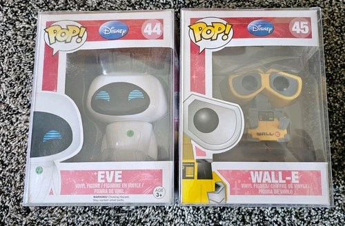 Funko Pop Disney Pixar Wall-E Eve #44 and Wall-E #45 Vinyl Figure Lot Of 2