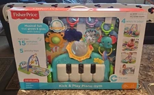 NEW Fisher-Price Baby Playmat Kick & Play Piano Gym Musical Toys Wild Animals 