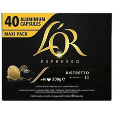 LOR Espresso Ristretto Coffee Pods x40 Intensity 11 Pack of 1 Total 40 0.29 per lighter