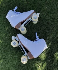 Vintage Chicago White Roller Skates USA Womens Size 11