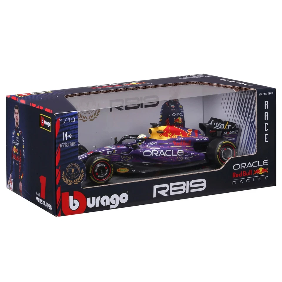 Bburago 1:18 Formula 1 F1 Die-cast Car Red Bull 2023 Las Vegas Max Verstappen - Image 3 of 4