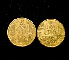 Moneda 20 centimos Francia. Con errores.